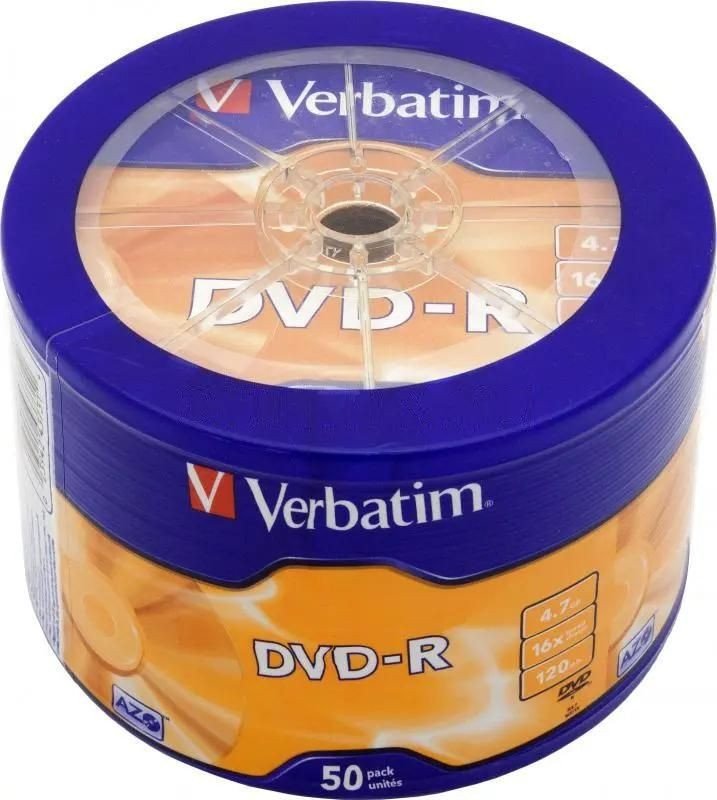 

DVD-R диск Verbatim 4.7Gb 16x 43731 (50 шт.)