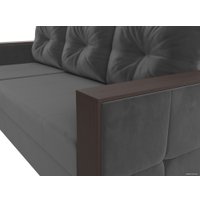 Угловой диван Лига диванов Валенсия Лайт левый (велюр, серый)