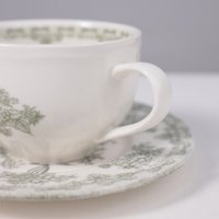 Чашка с блюдцем AksHome Blossom 250мл (керамика/зеленый)