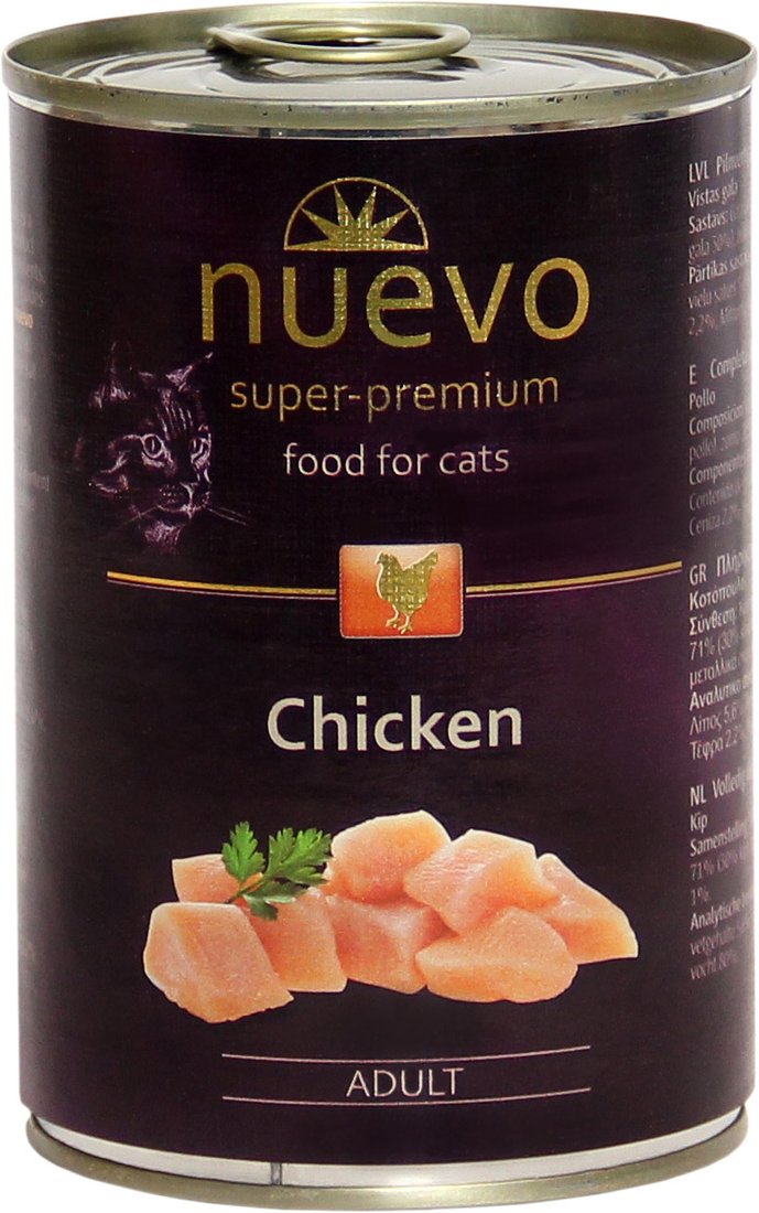 

Консервированный корм для кошек Nuevo Cat Adult Chicken 0.4 кг