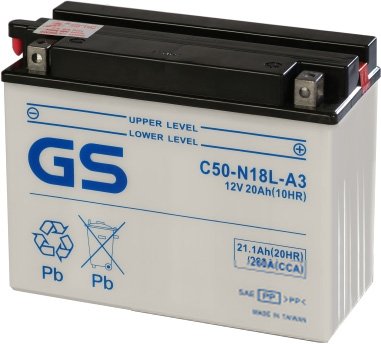 

Мотоциклетный аккумулятор GS Yuasa C50-N18L-A3 (20 А·ч)
