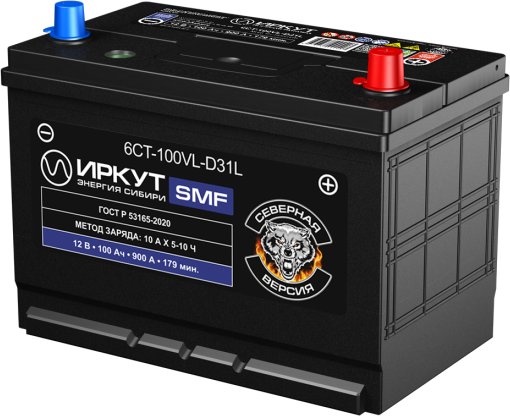 

Автомобильный аккумулятор Иркут 6CT-100VL-D31L (100 А·ч)