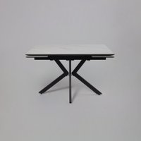 Кухонный стол Lepremo AV 2111 МДФ+керамика раздвижной 1200-1800x800 (белый матовый Snow White/черный)