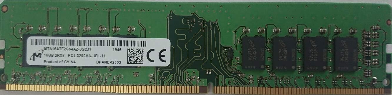 Оперативная память Micron 16ГБ DDR4 3200 МГц MTA16ATF2G64AZ-3G2J1