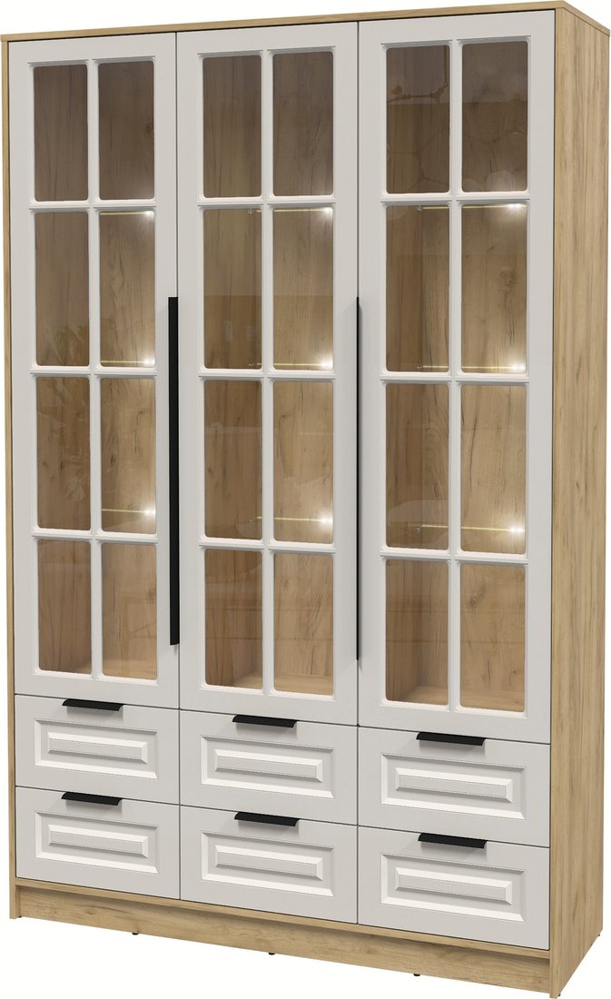 

Шкаф-витрина Интерлиния Концепт КТ-ШВ3 с подсветкой Деко (дуб золотой/кашемир)