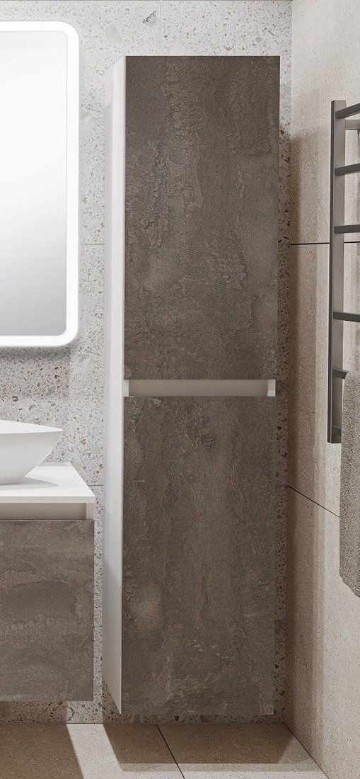 

Runo Шкаф-пенал для ванной Бари (подвесной, железный камень)