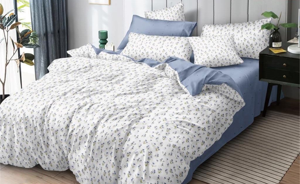 

2-спальный комплект постельного белья с евро простыней Luxor № F 80014 A/B 2сп с европростыней (поплин)