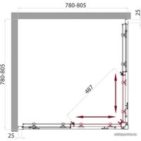 Душевой уголок BelBagno SELA-A-2-80-C-Cr 80x80 (прозрачное стекло)