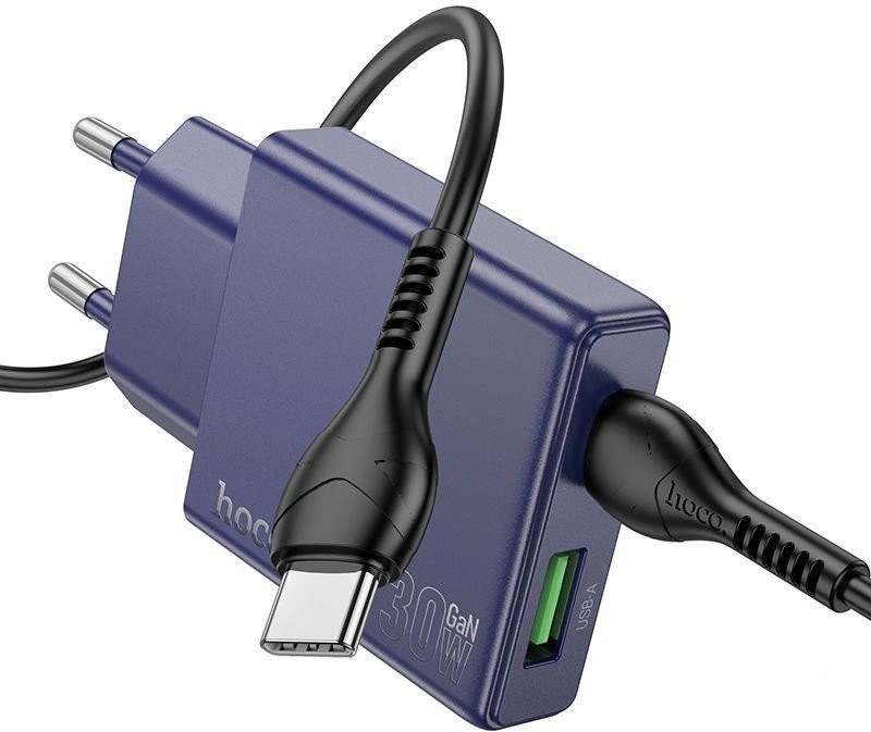 

Сетевое зарядное Hoco N45 USB Type-C (титановый синий)
