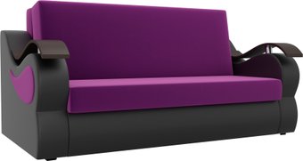Лига диванов Меркурий 140 106363 (микровельвет/экокожа, фиолетовый/черный)