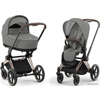 Универсальная коляска Cybex Priam IV (2 в 1, soho grey/rose gold frame)
