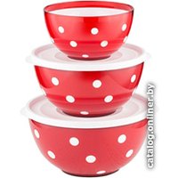 Набор салатников Berossi Marusya (красный полупрозрачный) ИК 22412