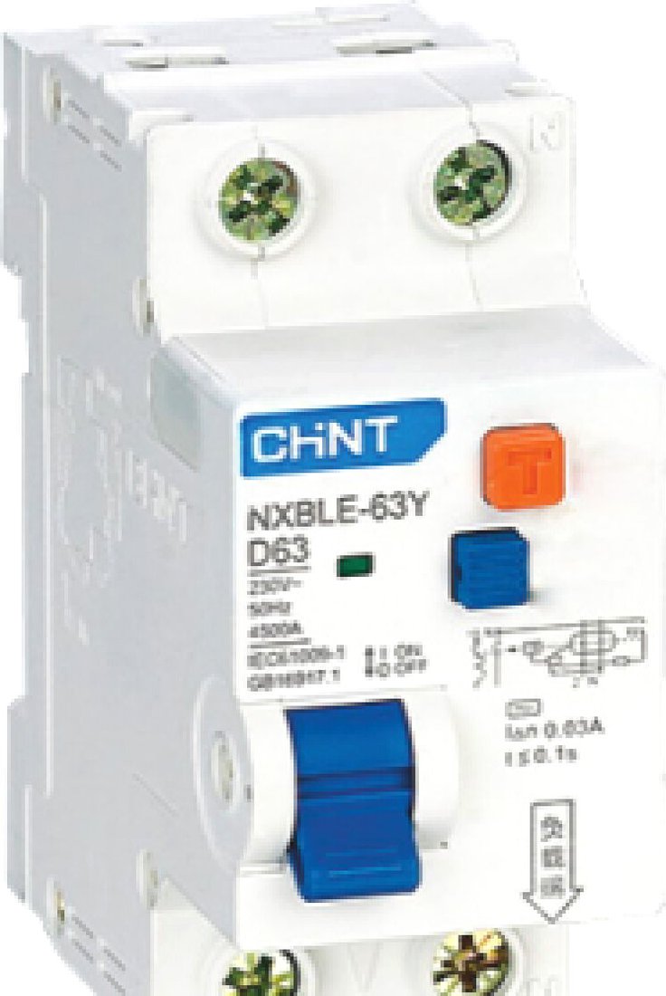 

Дифференциальный автомат Chint NXBLE-63Y 1P+N 10A 30mA AС С 4.5kA 105541