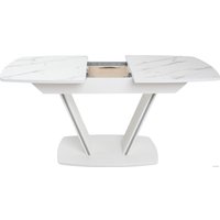 Кухонный стол Аврора Дрезден 130-161.5x80 (камень белый/белый)