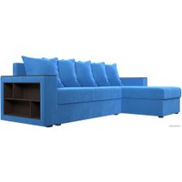 Угловой диван Лига диванов Дубай лайт правый 114154 (велюр голубой)