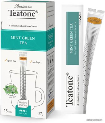 Teatone Green Tea - Зеленый чай Мята 15 стиков