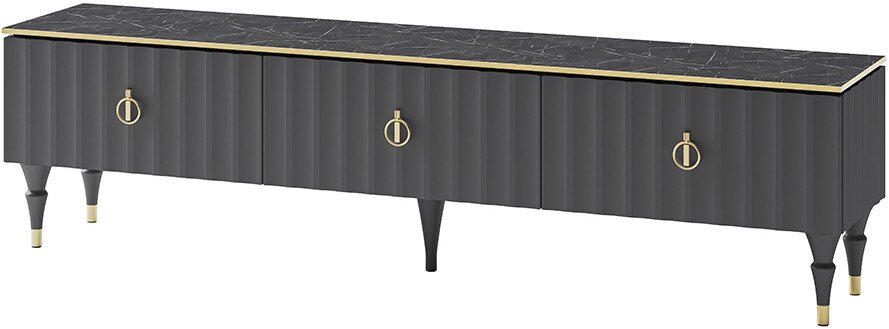 Тумба Мебель Неман Лоренсо Графит МН-043-07 (графит матовый, мрамор неро маркина)