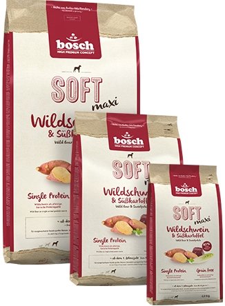 

Сухой корм для собак Bosch Soft Maxi Wild Boar&Sweet Potato (Дикий кабан и сладкий картофель) 12.5 кг