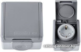 Розетка Bylectrica Пралеска Аква РА16-0152(03) (серый)