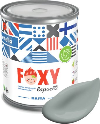 Краска Finntella Foxy Lapselli Matte Vesi F-50-1-1-FL277 0.9 л (зеленый/серый)