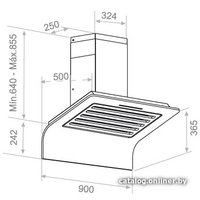 Кухонная вытяжка Pando Curve/90 L Corian IX V.1050ECO 009232