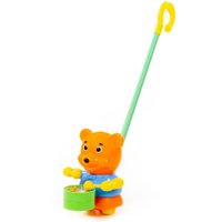 Развивающая игрушка Полесье Каталка Медвежонок с ручкой 96654