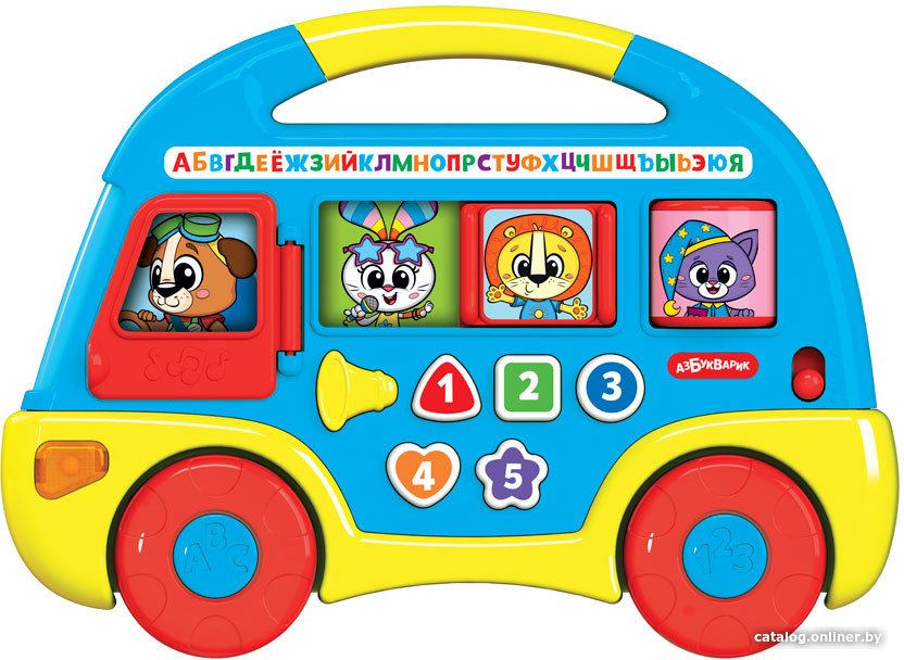 Развивающая игрушка Азбукварик Музыкальный автобус. Первые знания 2808 (синий)