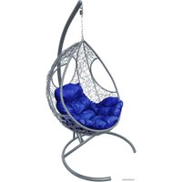 Подвесное кресло M-Group Долька 11150310 (серый ротанг/синяя подушка)