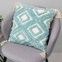 Чехол на подушку Matex Tufted ALEX-026 (молочный/голубой)