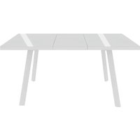 Кухонный стол Сакура Милан 1380+400 (белый/белый со стеклом)