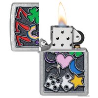 Зажигалка Zippo Street Chrome All Luck 48682