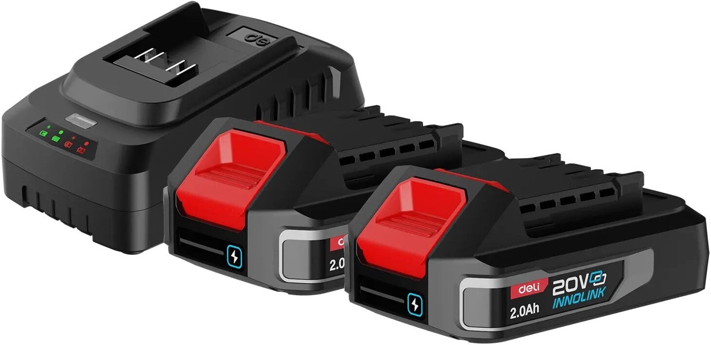 

Аккумулятор с зарядным устройством Deli EDE-CM20A2E (20В/2x2 Ah + 20В)