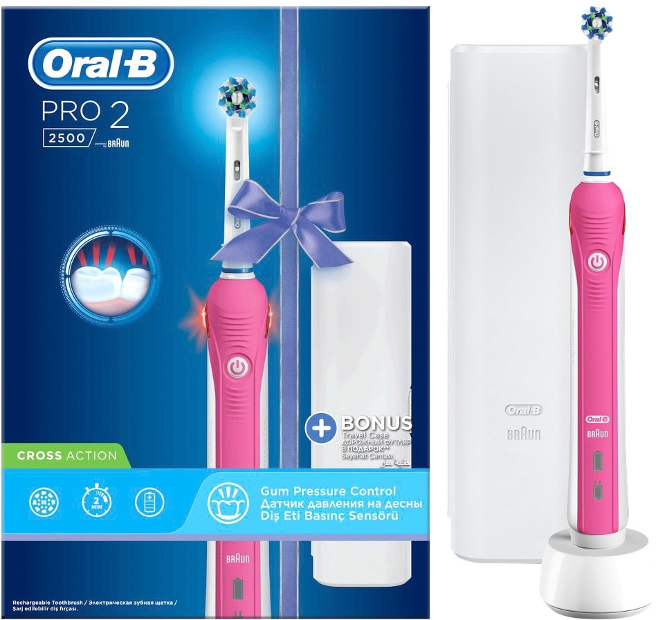 

Электрическая зубная щетка Oral-B Pro 2 2500 Cross Action D501.513.2X (розовый)