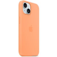 Чехол для телефона Apple MagSafe Silicone Case для iPhone 15 (апельсиновый сорбет)