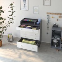 Детский комод Атон Мебель Maks раскладной (древесина графит/белый)