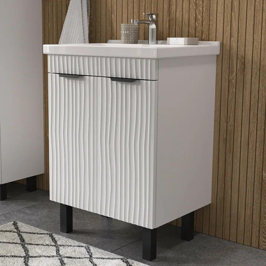 

Volna Тумба с умывальником Lotty 60.2D Миранда + Миранда 60 (белый, напольная)