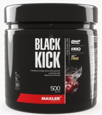 Предтренировочный комплекс Maxler Black Kick (кислая вишня, 500 г)