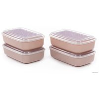 Набор контейнеров Полесье №40 1.6л с крышками73805 (4 шт, темно-кремовый/прозрачный)