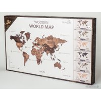 Пазл Woodary Карта мира XXL 3150 (3 уровня, venge)