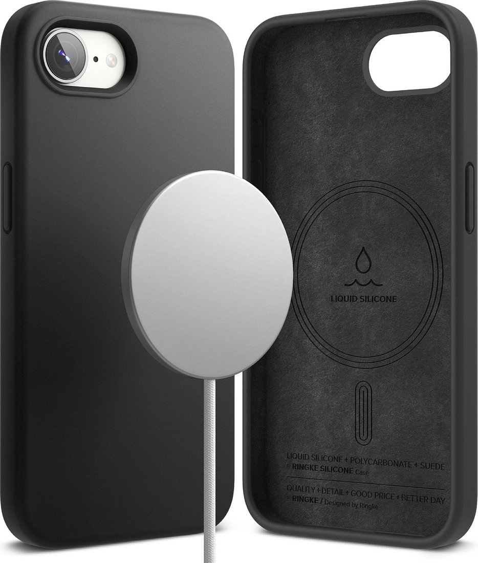 

Чехол для телефона Ringke Silicone Magnetic для iPhone 17e/16e (Black)