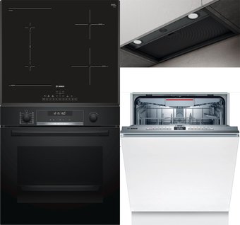Комплект встраиваемой техники Bosch HBA578BB0 + PVS651FB5E + SMV4HVX31E + Elica Boxin LX/BL MAT/A/60