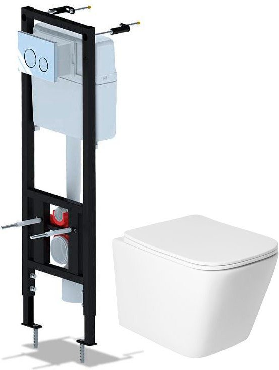 Унитаз подвесной Saniteco KW-9004WS + Ани Пласт WCP4131