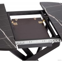 Кухонный стол TetChair Manzana 100x100+30x75 (мрамор черный/черный)