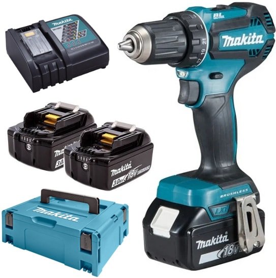 

Дрель-шуруповерт Makita DDF485RF3J (с 3-мя АКБ, кейс)