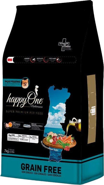 

Сухой корм для собак HappyOne Mediterraneum со свежим яйцом и свежей сардиной 7 кг