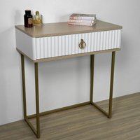 Туалетный столик без зеркала Shtabe Royal 5115 эко (макиато/золото/р.золото)