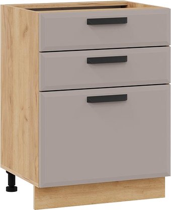 Шкаф напольный Трия Тиана 1Н6Я3 (дуб крафт золотой/мокко супермат)