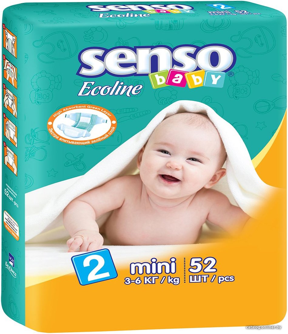 Подгузники Senso Baby Ecoline Mini 2 (52 шт)