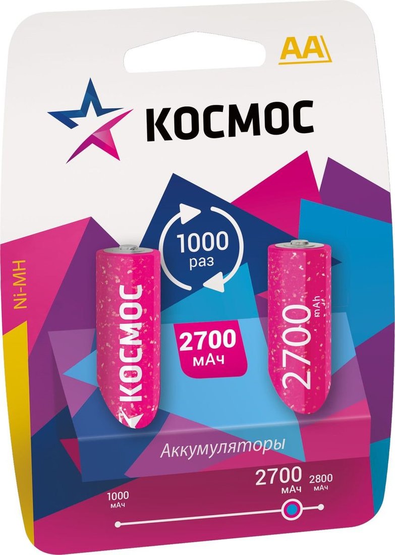 

Аккумулятор КОСМОС AA 2700mAh 2 шт