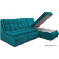 Угловой диван Мебель-АРС Дубай (бархат сине-зеленый Star Velvet 43 Black Green)